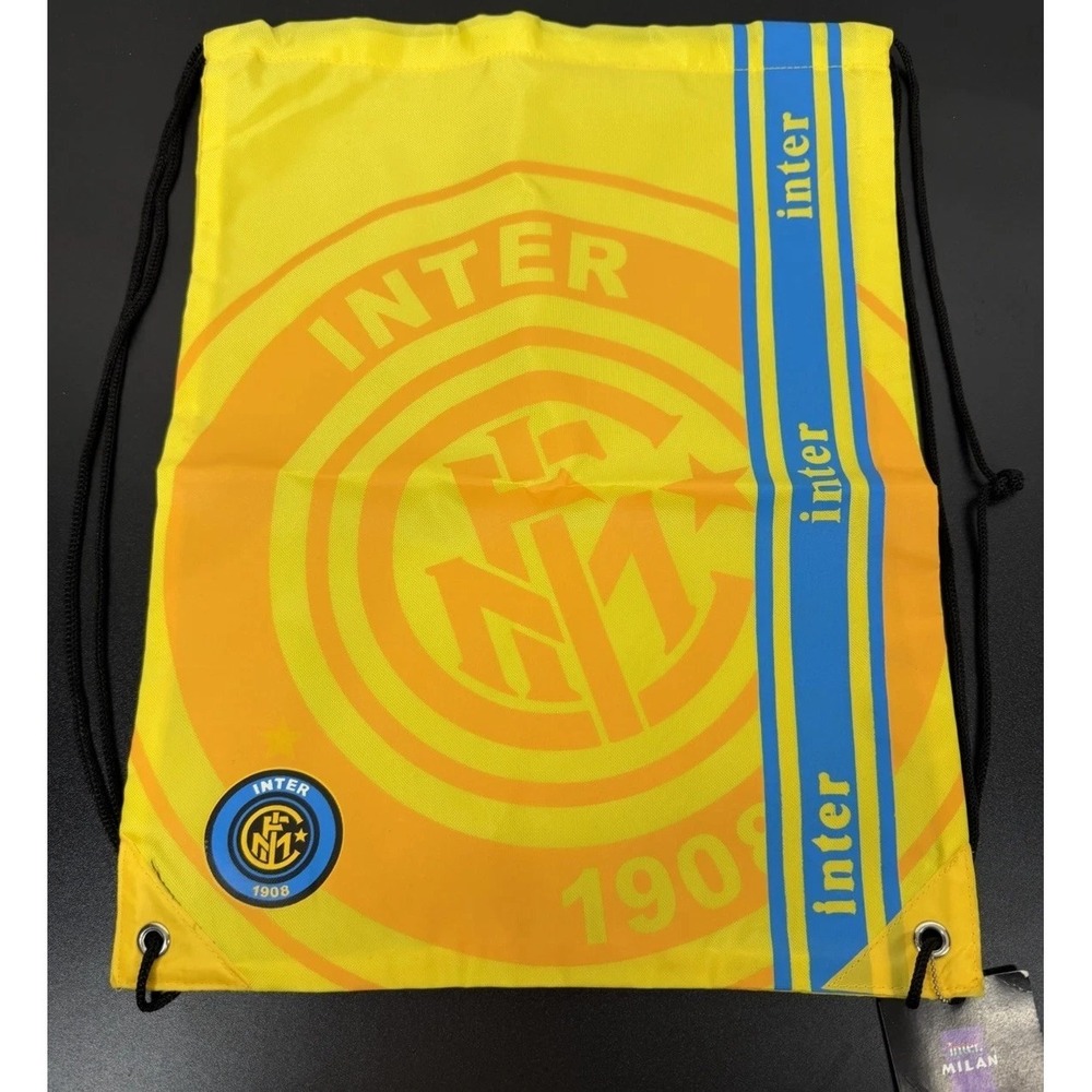 NWT INTER‎ MILAN Football Club Drawstring Training Bag Yellow